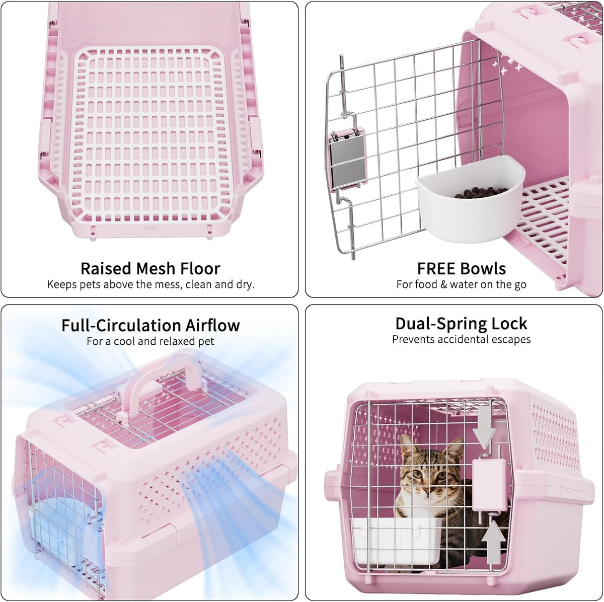 Airline-Approved Pet Carrier: Hard-Sided Crate for Cats & Dogs