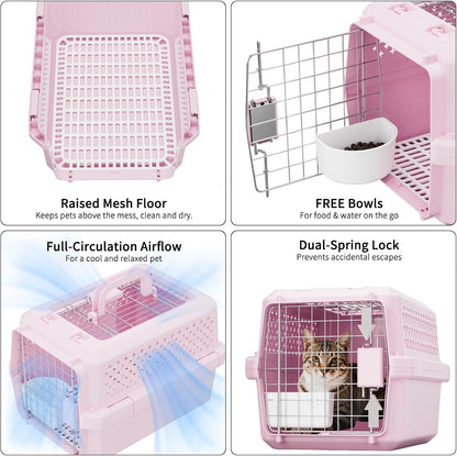 Airline-Approved Pet Carrier: Hard-Sided Crate for Cats & Dogs