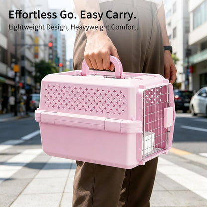 Airline-Approved Pet Carrier: Hard-Sided Crate for Cats & Dogs