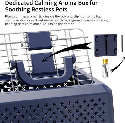 Airline-Approved Pet Carrier: Hard-Sided Crate for Cats & Dogs