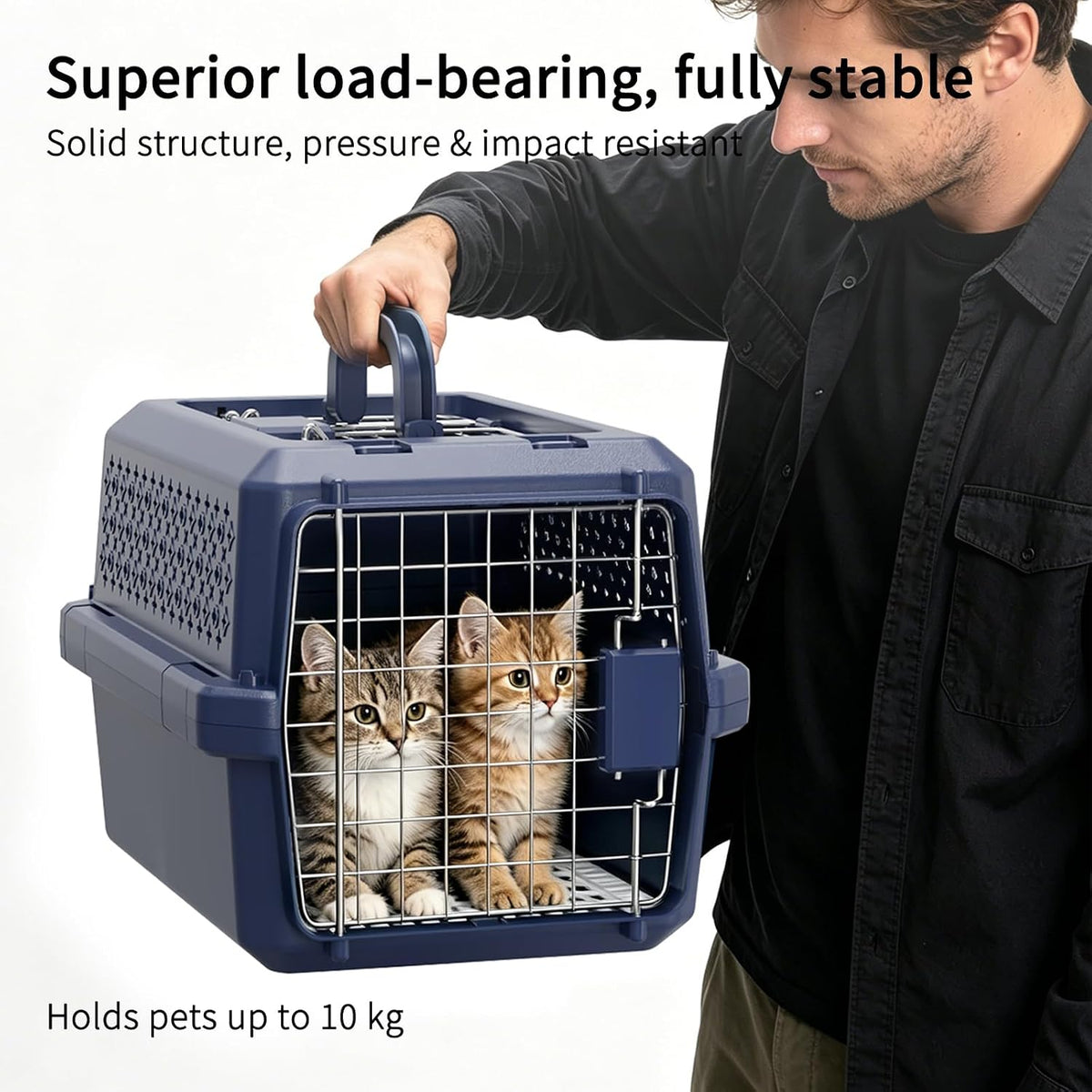 Airline-Approved Pet Carrier: Hard-Sided Crate for Cats & Dogs