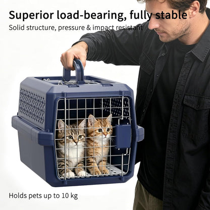 Airline-Approved Pet Carrier: Hard-Sided Crate for Cats & Dogs