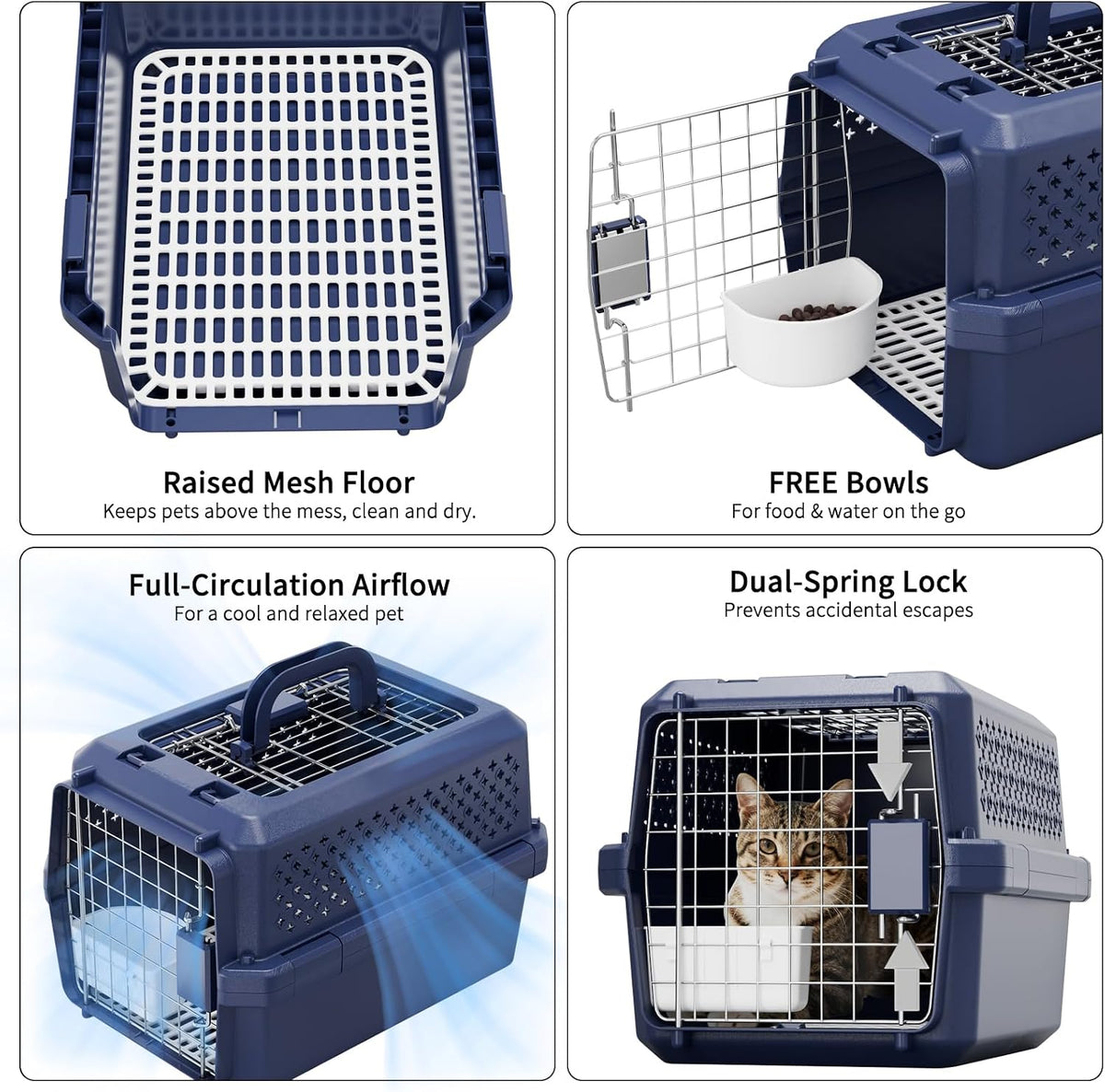Airline-Approved Pet Carrier: Hard-Sided Crate for Cats & Dogs