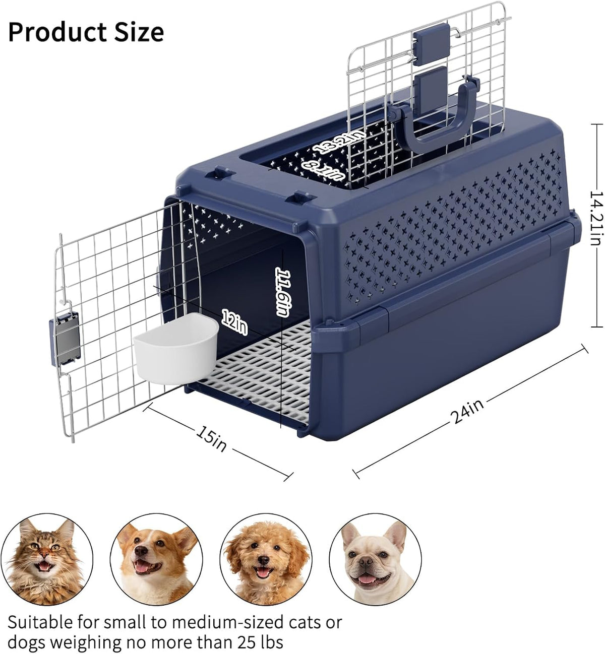 Airline-Approved Pet Carrier: Hard-Sided Crate for Cats & Dogs