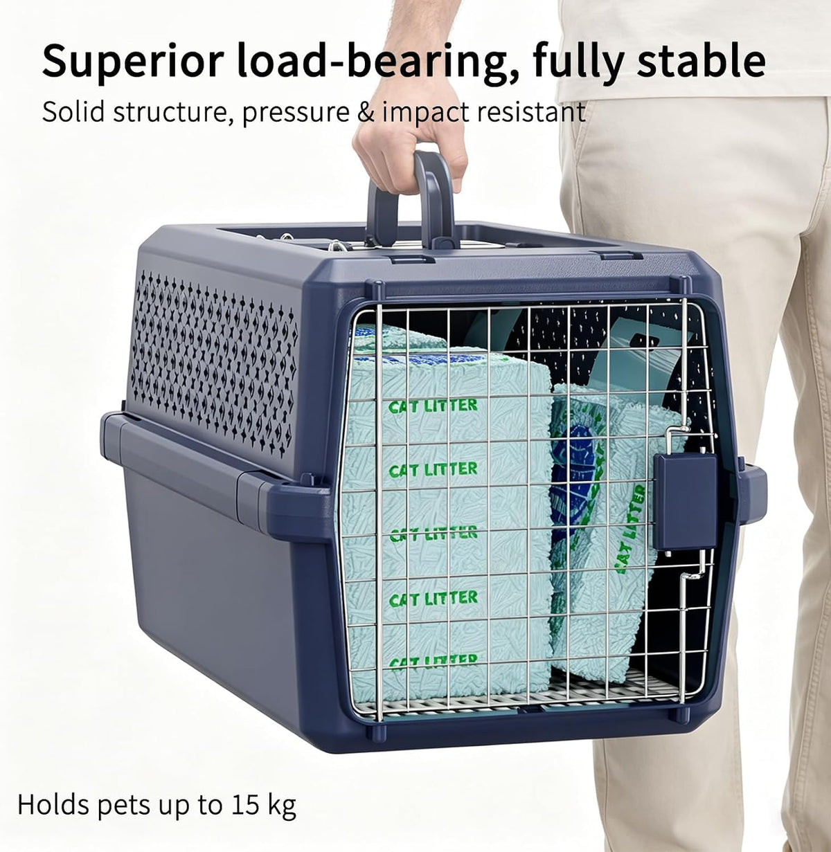 Airline-Approved Pet Carrier: Hard-Sided Crate for Cats & Dogs