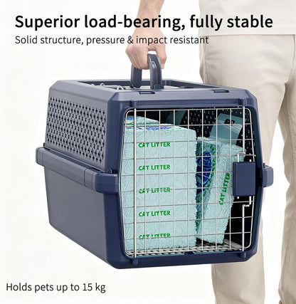 Airline-Approved Pet Carrier: Hard-Sided Crate for Cats & Dogs