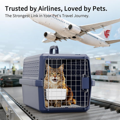 Airline-Approved Pet Carrier: Hard-Sided Crate for Cats & Dogs