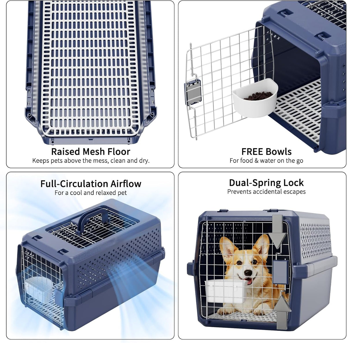 Airline-Approved Pet Carrier: Hard-Sided Crate for Cats & Dogs