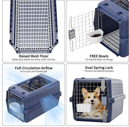Airline-Approved Pet Carrier: Hard-Sided Crate for Cats & Dogs