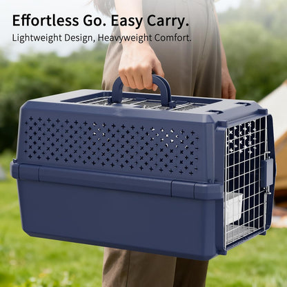 Airline-Approved Pet Carrier: Hard-Sided Crate for Cats & Dogs