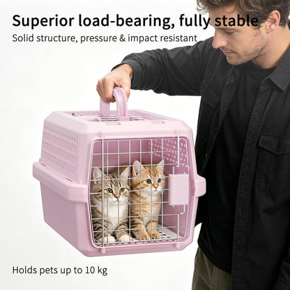 Airline-Approved Pet Carrier: Hard-Sided Crate for Cats & Dogs