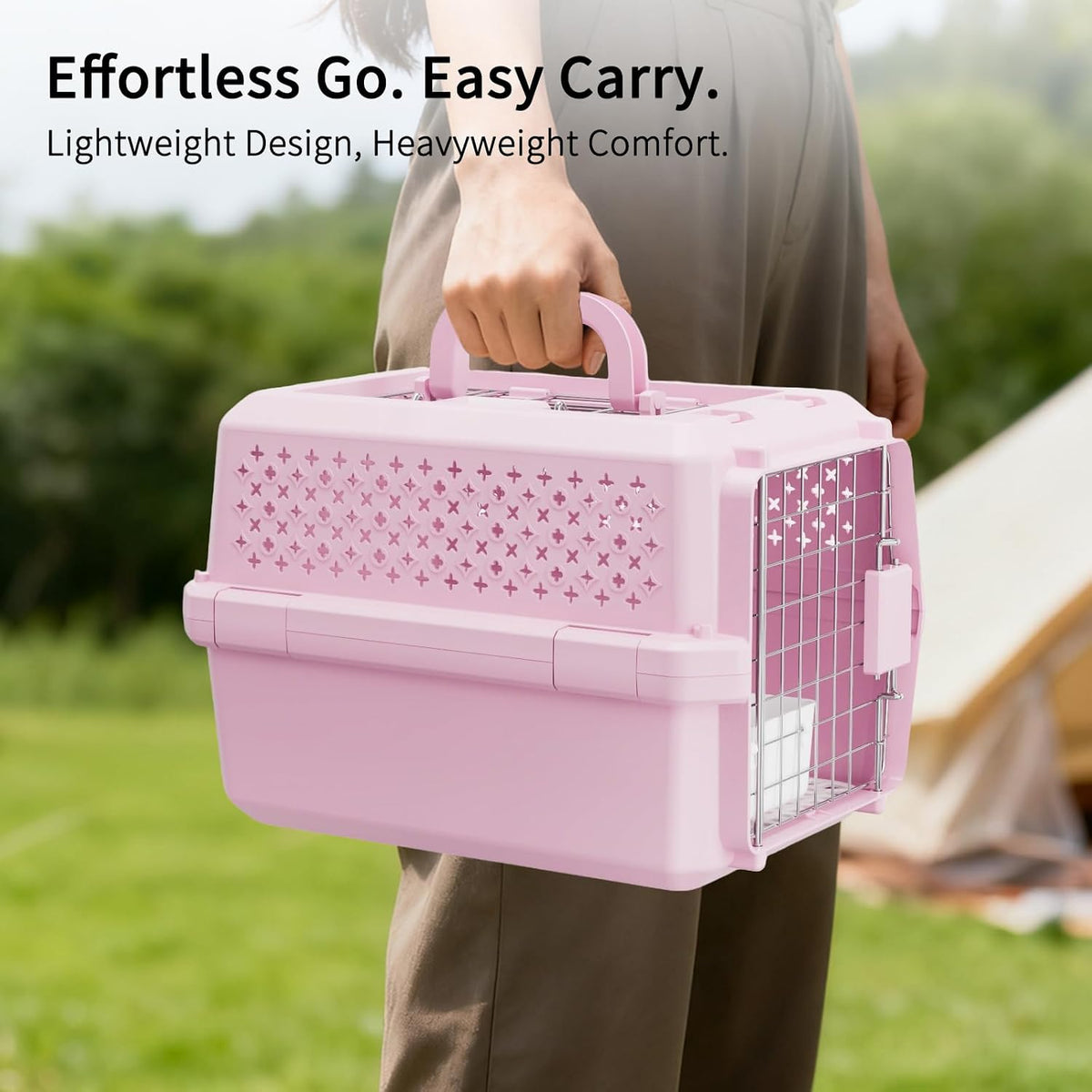 Airline-Approved Pet Carrier: Hard-Sided Crate for Cats & Dogs