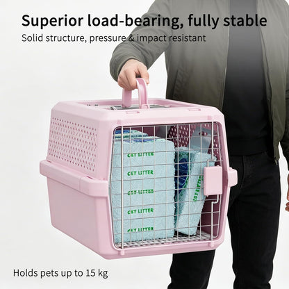 Airline-Approved Pet Carrier: Hard-Sided Crate for Cats & Dogs
