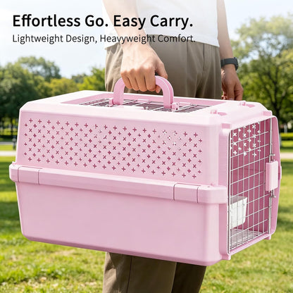 Airline-Approved Pet Carrier: Hard-Sided Crate for Cats & Dogs