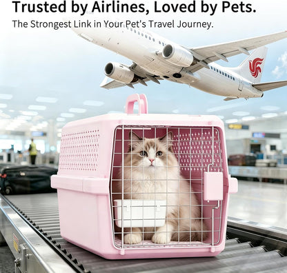 Airline-Approved Pet Carrier: Hard-Sided Crate for Cats & Dogs