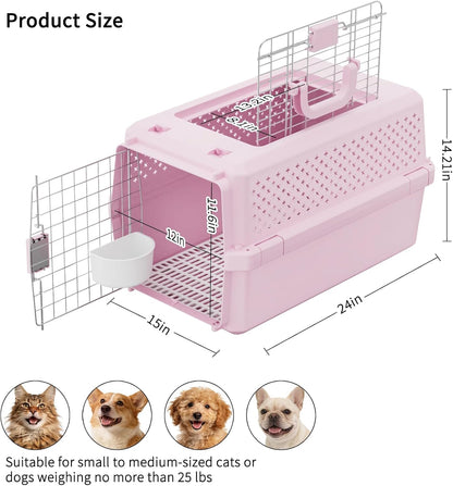 Airline-Approved Pet Carrier: Hard-Sided Crate for Cats & Dogs
