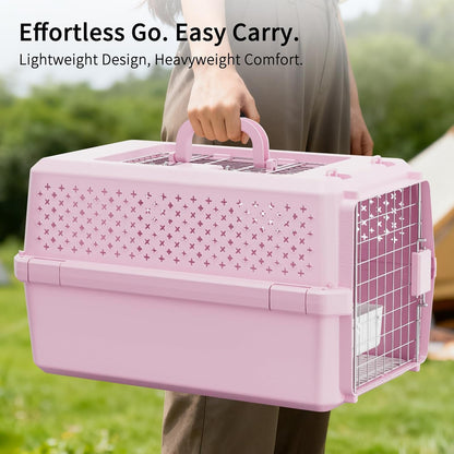 Airline-Approved Pet Carrier: Hard-Sided Crate for Cats & Dogs