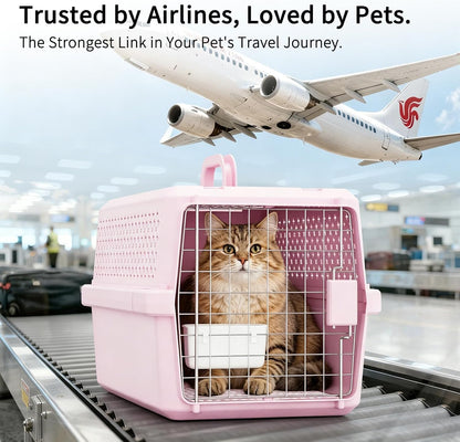 Airline-Approved Pet Carrier: Hard-Sided Crate for Cats & Dogs