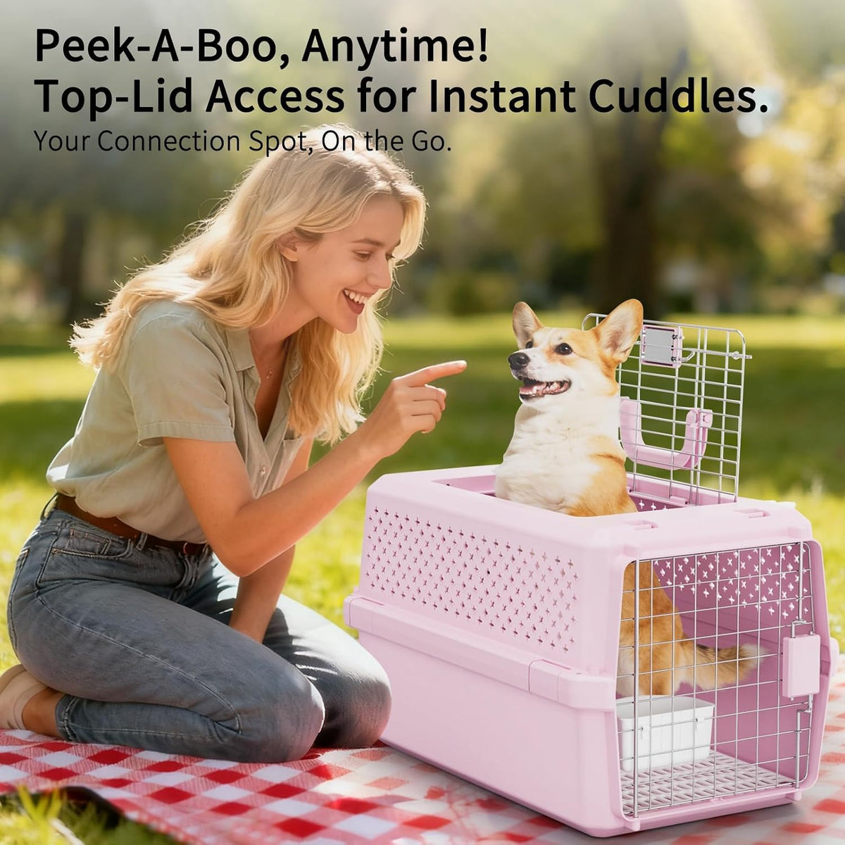 Airline-Approved Pet Carrier: Hard-Sided Crate for Cats & Dogs