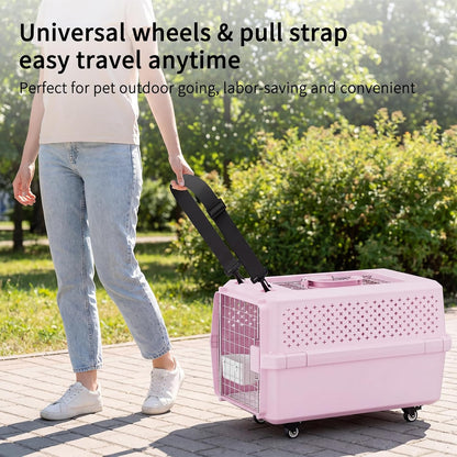 Airline-Approved Pet Carrier: Hard-Sided Crate for Cats & Dogs