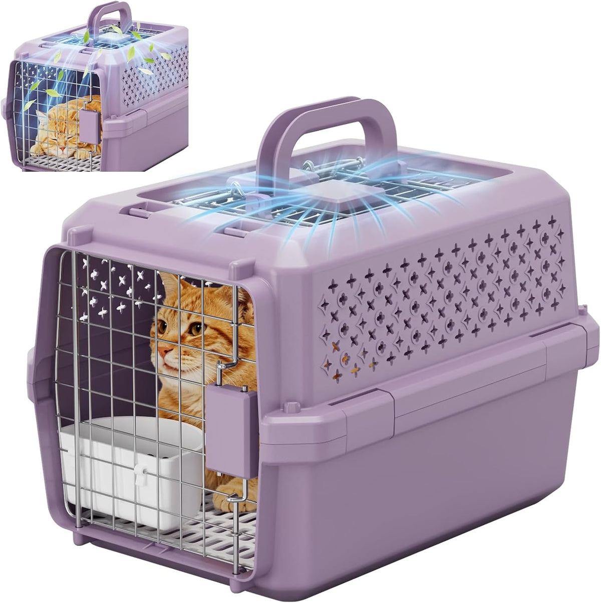 Airline-Approved Pet Carrier: Hard-Sided Crate for Cats & Dogs