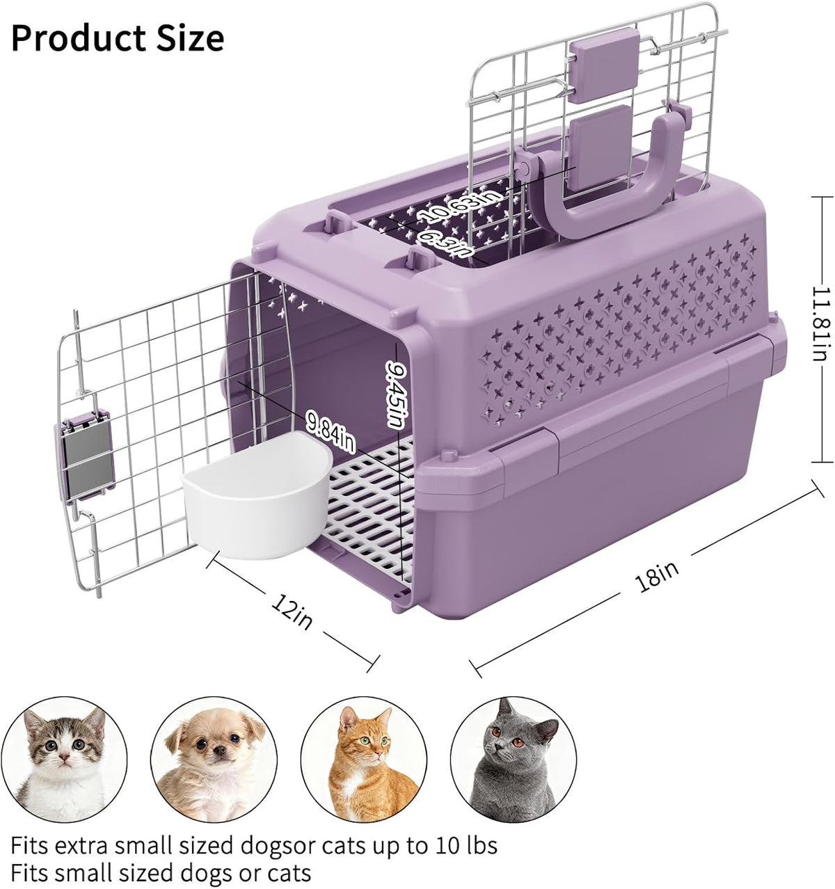 Airline-Approved Pet Carrier: Hard-Sided Crate for Cats & Dogs