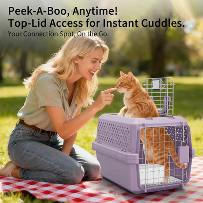 Airline-Approved Pet Carrier: Hard-Sided Crate for Cats & Dogs