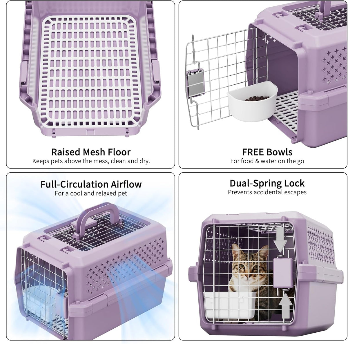 Airline-Approved Pet Carrier: Hard-Sided Crate for Cats & Dogs