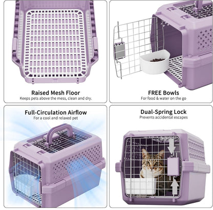Airline-Approved Pet Carrier: Hard-Sided Crate for Cats & Dogs
