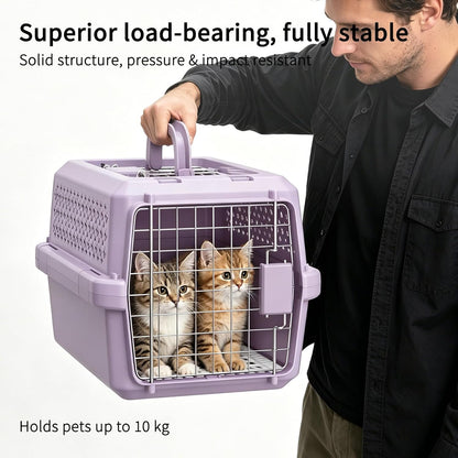 Airline-Approved Pet Carrier: Hard-Sided Crate for Cats & Dogs