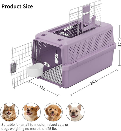 Airline-Approved Pet Carrier: Hard-Sided Crate for Cats & Dogs
