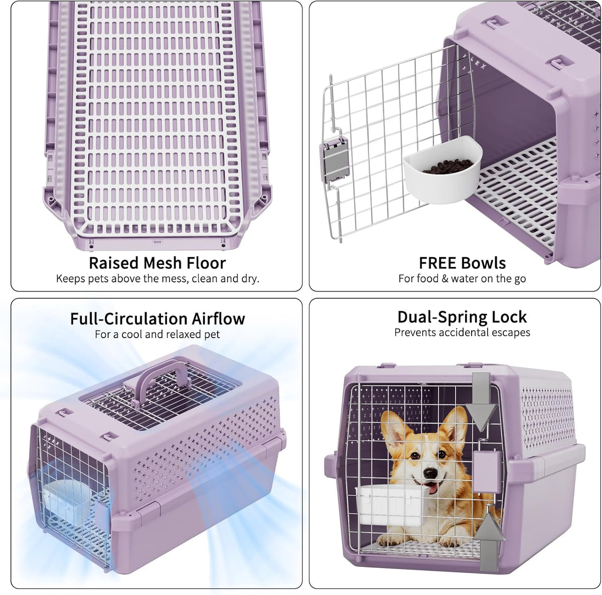 Airline-Approved Pet Carrier: Hard-Sided Crate for Cats & Dogs