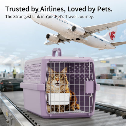 Airline-Approved Pet Carrier: Hard-Sided Crate for Cats & Dogs