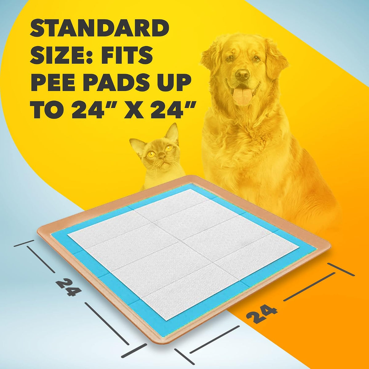 Dog Pee Pad Holder - Fits Up to 24” x 24” Pee Pad - - Dark Grey