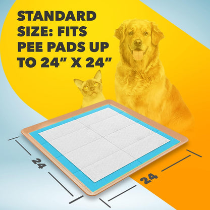 Dog Pee Pad Holder - Fits Up to 24” x 24” Pee Pad - - Dark Grey
