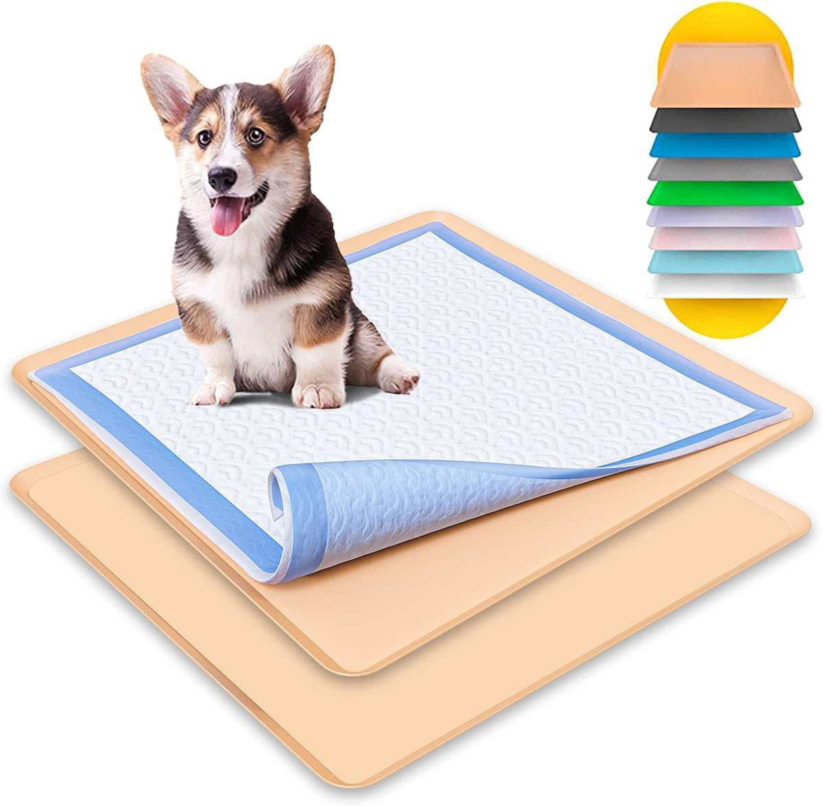 Dog Pee Pad Holder - Fits Up to 24” x 24” Pee Pad - - Dark Grey