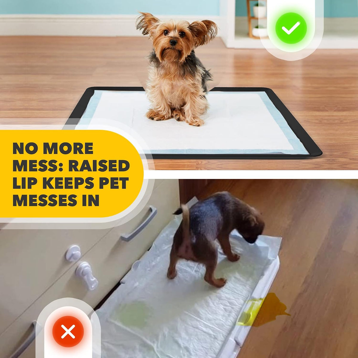 Dog Pee Pad Holder - Fits Up to 24” x 24” Pee Pad - - Dark Grey