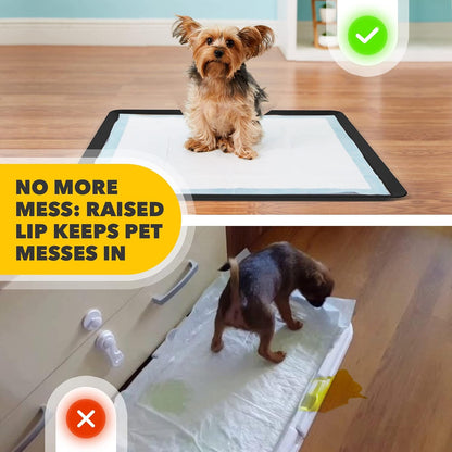 Dog Pee Pad Holder - Fits Up to 24” x 24” Pee Pad - - Dark Grey