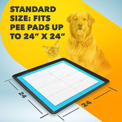 Dog Pee Pad Holder - Fits Up to 24” x 24” Pee Pad - - Dark Grey