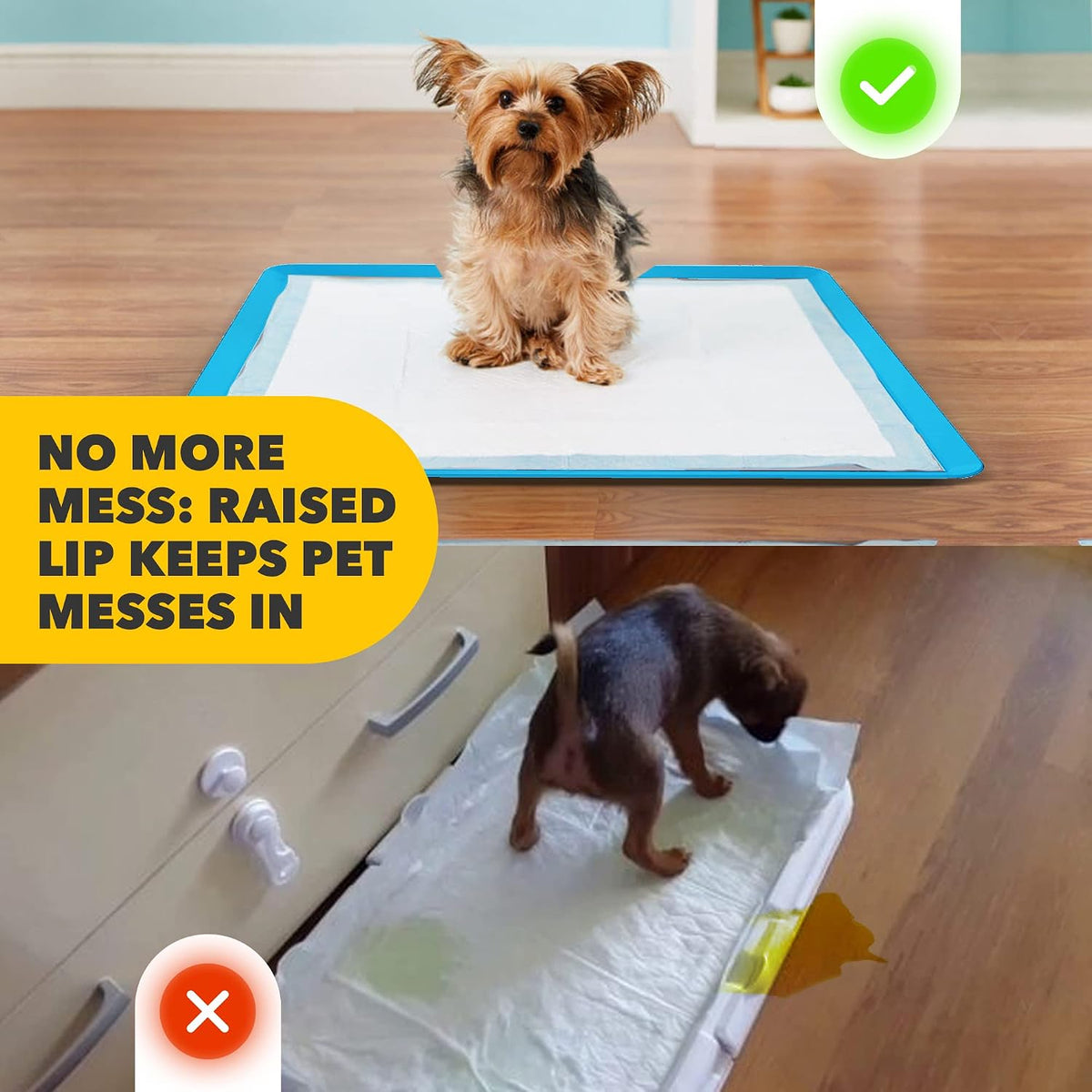 Dog Pee Pad Holder - Fits Up to 24” x 24” Pee Pad - - Dark Grey