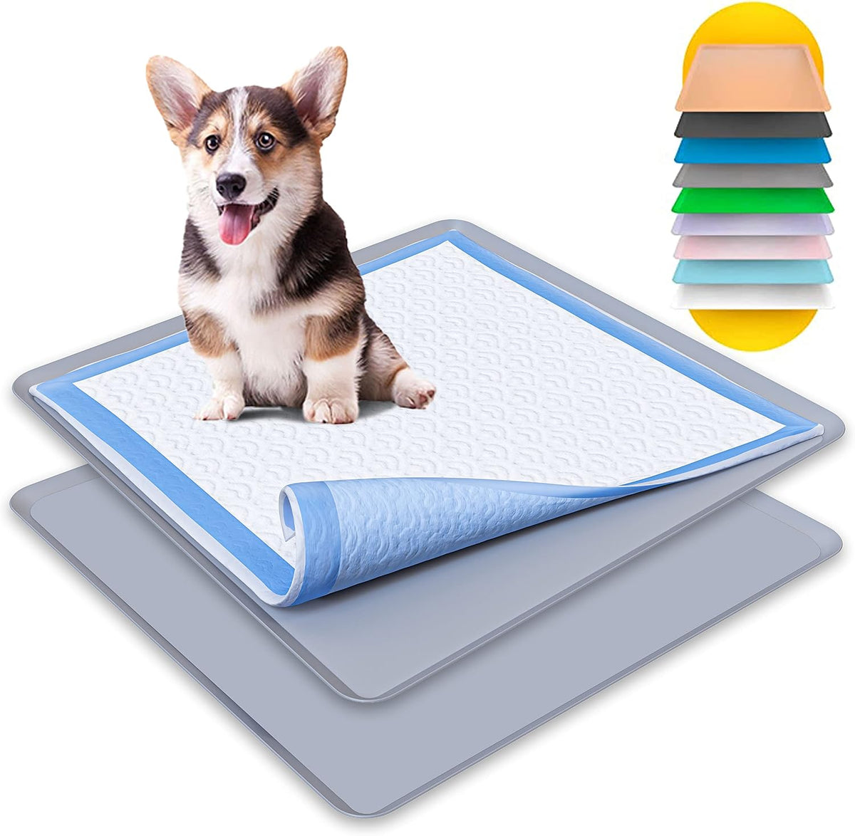 Dog Pee Pad Holder - Fits Up to 24” x 24” Pee Pad - - Dark Grey