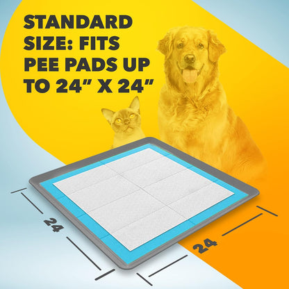 Dog Pee Pad Holder - Fits Up to 24” x 24” Pee Pad - - Dark Grey