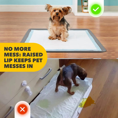 Dog Pee Pad Holder - Fits Up to 24” x 24” Pee Pad - - Dark Grey