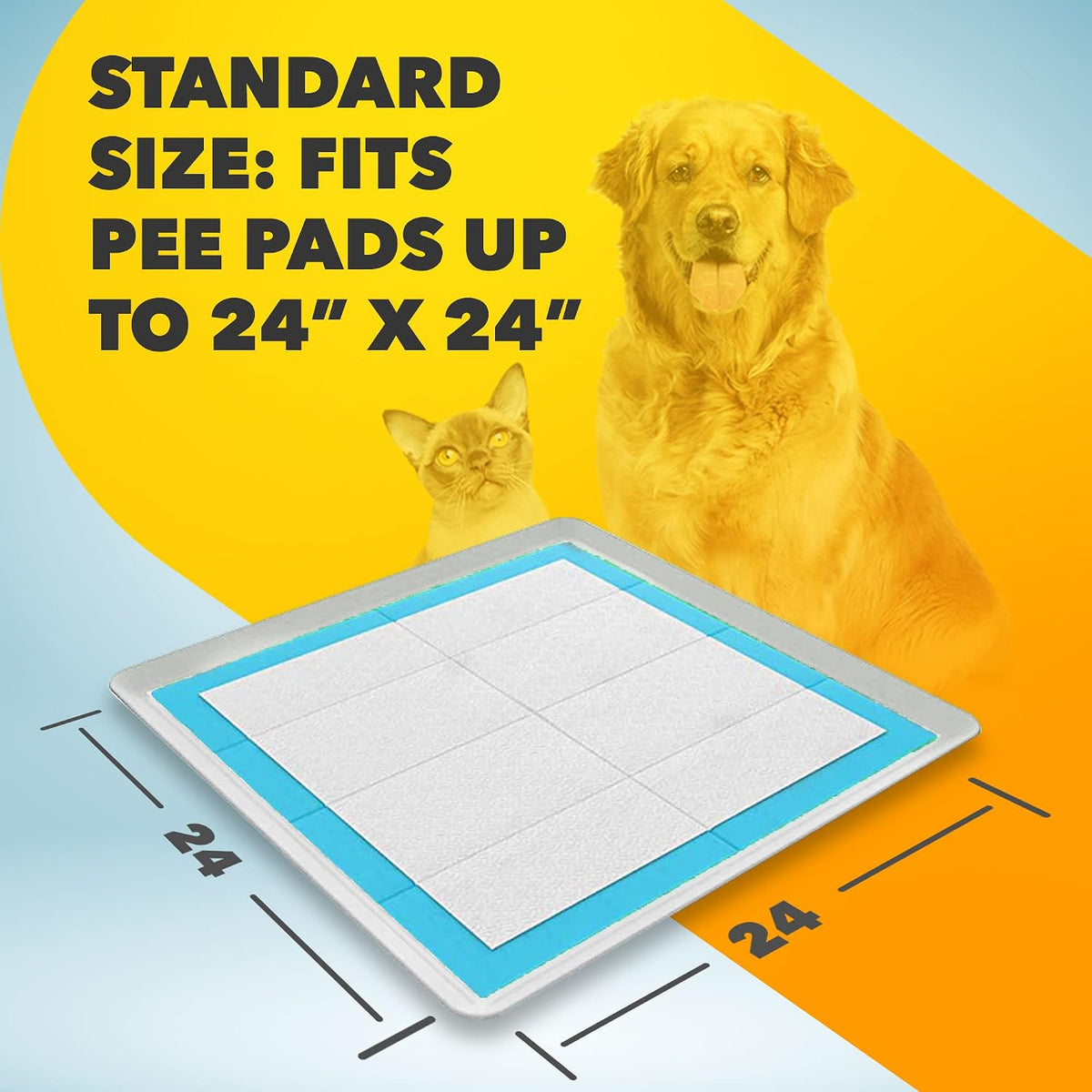 Dog Pee Pad Holder - Fits Up to 24” x 24” Pee Pad - - Dark Grey