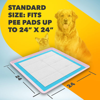 Dog Pee Pad Holder - Fits Up to 24” x 24” Pee Pad - - Dark Grey