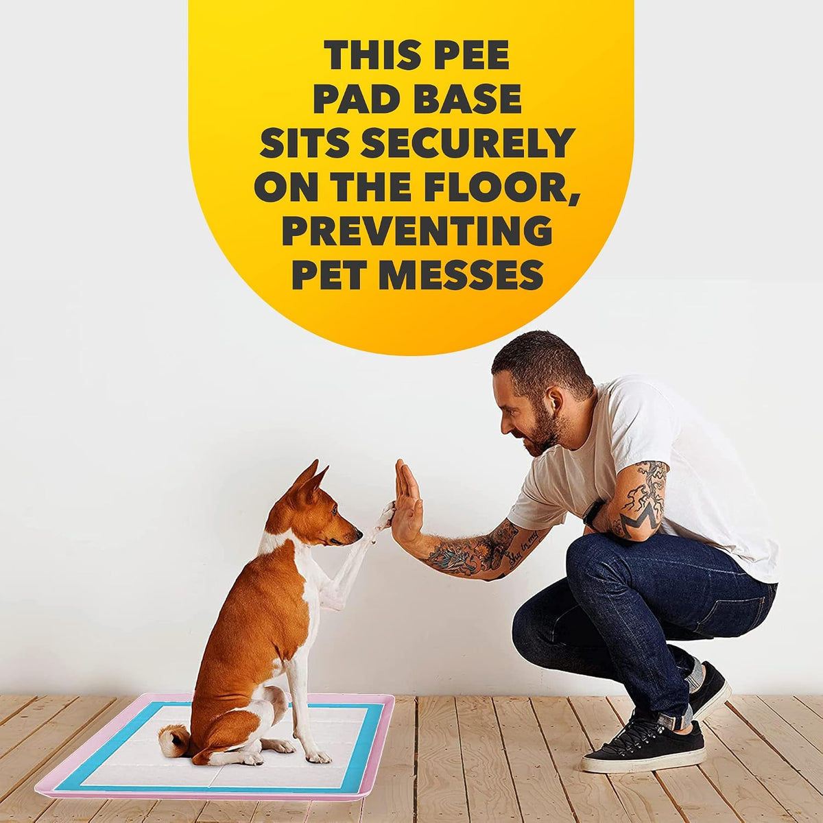 Dog Pee Pad Holder - Fits Up to 24” x 24” Pee Pad - - Dark Grey