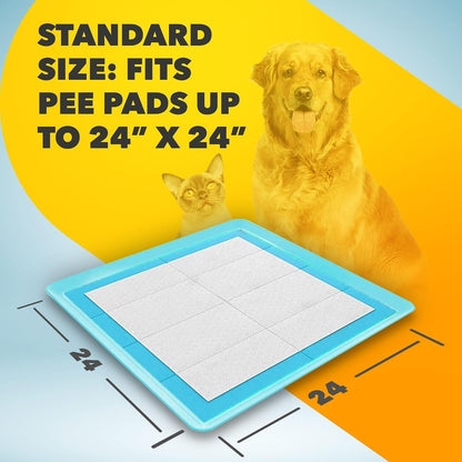 Dog Pee Pad Holder - Fits Up to 24” x 24” Pee Pad - - Dark Grey