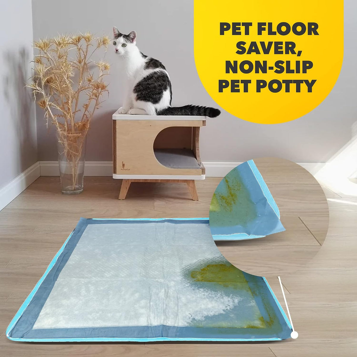 Dog Pee Pad Holder - Fits Up to 24” x 24” Pee Pad - - Dark Grey
