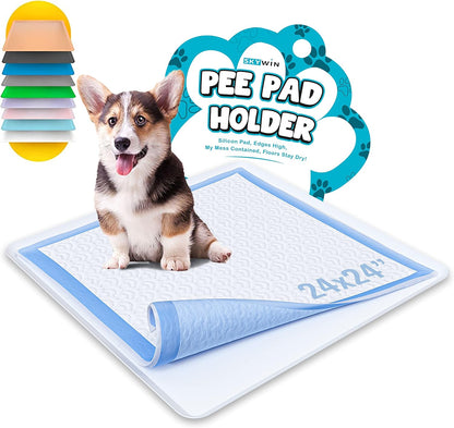 Dog Pee Pad Holder - Fits Up to 24” x 24” Pee Pad - - Dark Grey