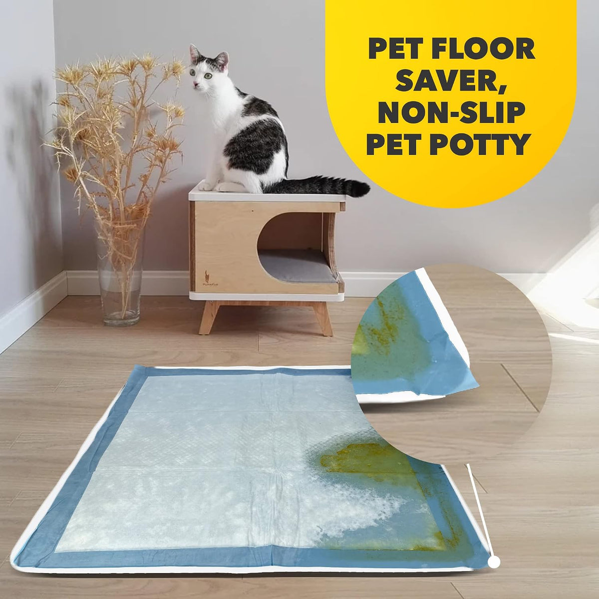 Dog Pee Pad Holder - Fits Up to 24” x 24” Pee Pad - - Dark Grey